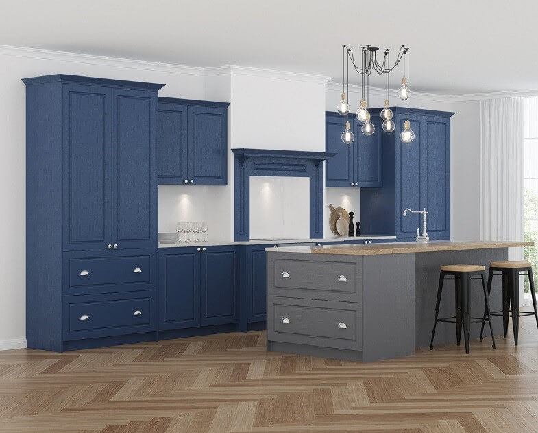 dark blue shaker kitchen design